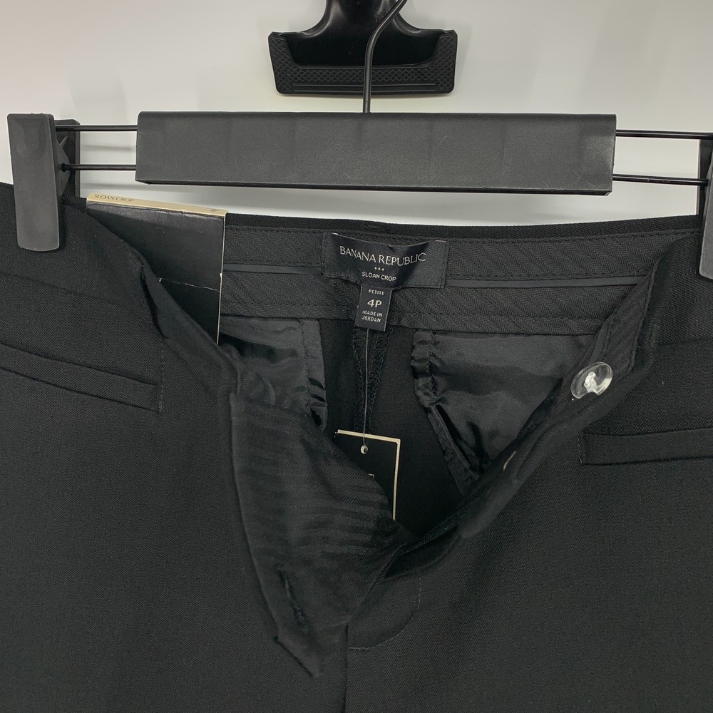 Banana Republic Pants Womens Size 4 Petite Sloan Crop Black Mid Rise NWT - Picture 5 of 11